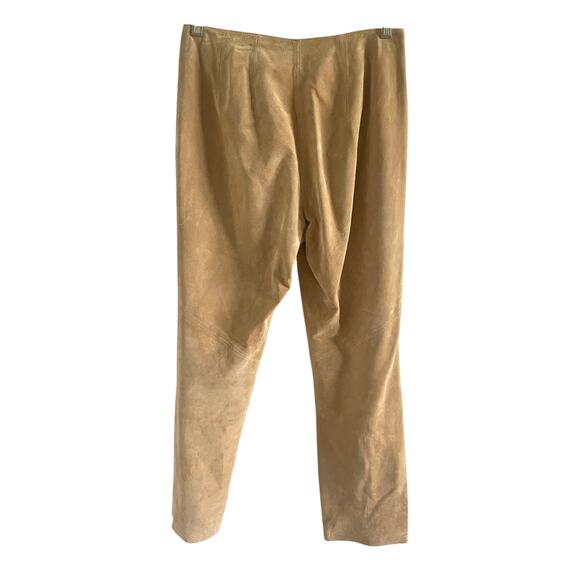 Yvonne Marie Suede Pants Size 4 Sand Beige Genuine Leather Western Slim Straight - Picture 5 of 8